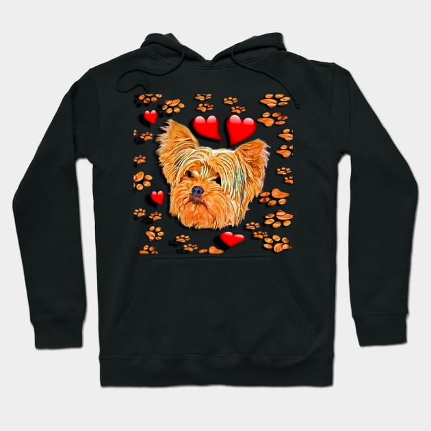 Yorkshire Terrier Dog Lover Graphic Design Yorkie Hoodie by tamdevo1